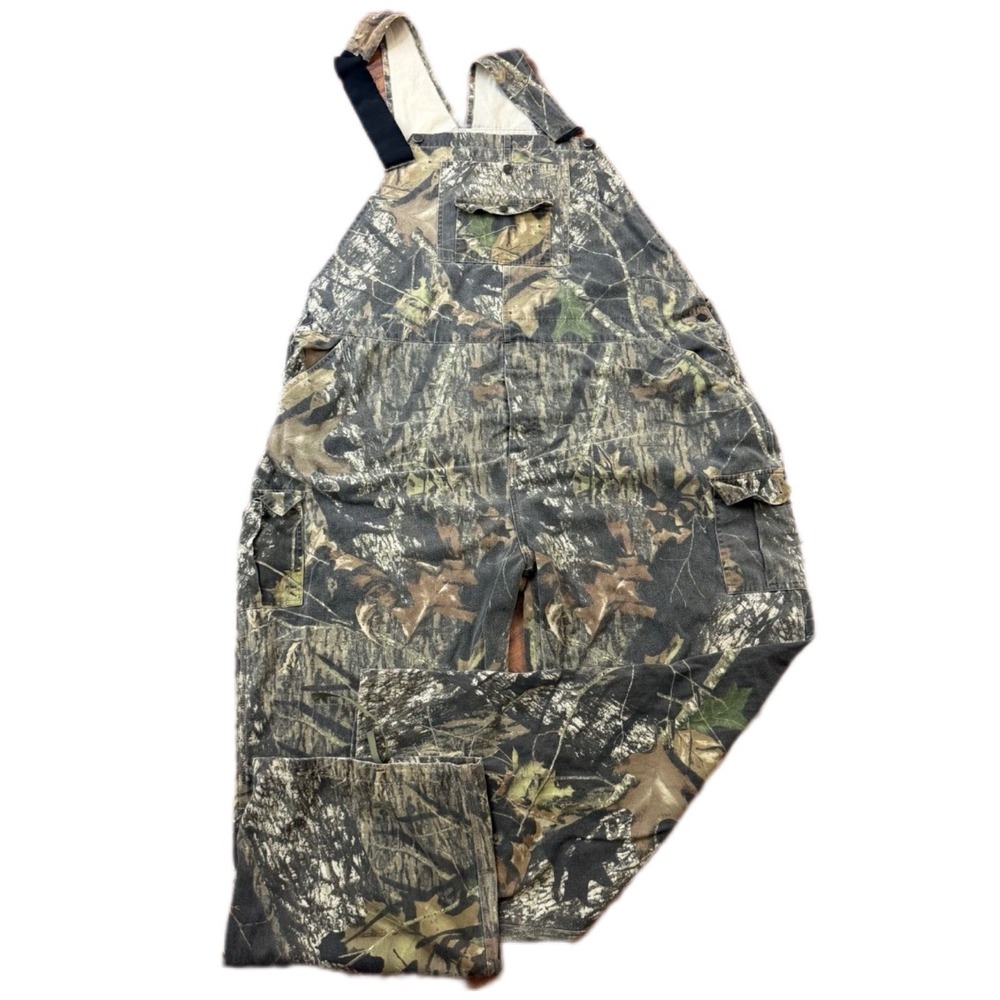 Mossy Oak Overalls Mens 3XL Brown Camo Breakup Bib Hunting Outdoors Work Farm